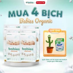 Thumbnail Combo 4 Bịch Tã/Bỉm Babies Organic Mỏng Thoáng, Siêu Thấm Hút, Mềm Mịn, Có Đủ Size NB/S/M/L/XL/2XL/3XL 1