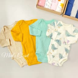 Thumbnail Combo 4 cái bodysuit sơ sinh bé trai bé gái màu ngẫu nhiên chất cotton dưới 2 tuổi MINTSCLOSET MIMT'S CLOSET - BS6016 2