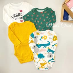 Thumbnail Combo 4 cái bodysuit sơ sinh bé trai bé gái màu ngẫu nhiên chất cotton dưới 2 tuổi MINTSCLOSET MIMT'S CLOSET - BS6016 4