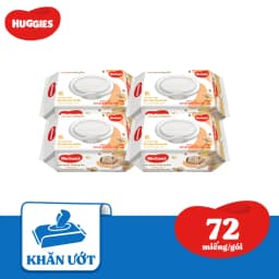 Thumbnail Combo 4 gói Khăn ướt Huggies chiết xuất Cao cao và Bơ hạt mỡ (72 miếng/gói) 2