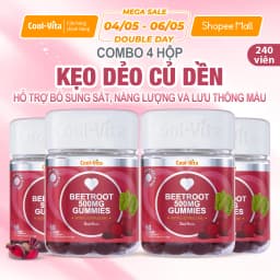 Thumbnail Combo 4 Kẹo Dẻo Củ Dền Thuần Chay Hỗ Trợ Bổ Sung Sắt, Lưu Thông Máu & Bổ Sung Năng Lượng LCitrulline Vị Đào CoolVita 1