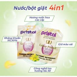Thumbnail Combo 4 nước giặt sinh học Pristal giữ màu, làm mềm vải, túi 2L nước giặt quần áo an toàn cho da em bé 2