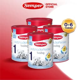 Thumbnail Combo 4 Sữa bột giúp bé tăng cân,dễ tiêu hóa, tăng đề kháng, phát triển trí não Semper Nutradefense Baby 1 400g 1