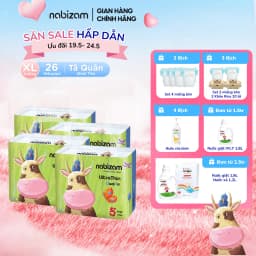Thumbnail COMBO 4 Tã/Bỉm Quần NABIZAM UltraThin Công Nghệ Thấm Hút Từ Hàn Quốc, Mỏng Nhẹ Và Chống Tràn Size XL /từ 12kg/26 miếng 1