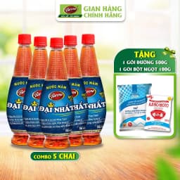 Thumbnail Combo 5 chai Nước Mắm Barona Đại Nhất 12 Độ Đạm - 750ml [tặng 1 gói Đường 500gr + Bột Ngọt 100gr 1