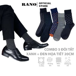 Thumbnail Combo 5 Đôi Tất cổ cao văn phòng mang giày tây cao cấp họa tiết RANO chất liệu cotton hút mồ hôi co giãn 4 chiều 1