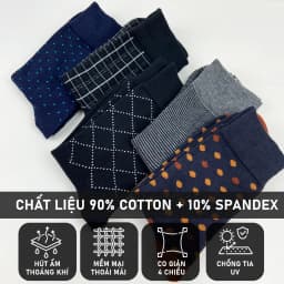 Thumbnail Combo 5 Đôi Tất cổ cao văn phòng mang giày tây cao cấp họa tiết RANO chất liệu cotton hút mồ hôi co giãn 4 chiều 2