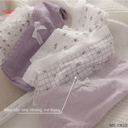 Thumbnail Combo 5 Quần Lót Cotton Nữ Cạp Cao VINGO Thấm Hút Kháng Khuẩn Phối Viền Ren Lưới Mềm CB20 VNGO 4
