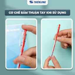 Thumbnail Combo 5/10/20 Bút bi Thiên Long TL-089 ngòi 0.5mm mực xanh/đỏ/đen dạng bấm cò nơi cầm tay có tiết diện tam giác 3