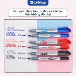 Thumbnail Combo 5/10/20 Bút lông dầu 2 đầu Thiên Long PM-04 bám dính tốt - Bút dạ, viết bảng không xoá được 3