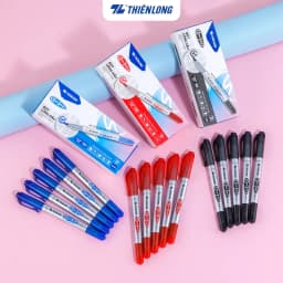 Thumbnail Combo 5/10/20 Bút lông dầu 2 đầu bút Thiên Long PM-04 bám dính tốt trên các vật liệu: Giấy, gỗ,nhựa, thủy tinh, gốm, sứ 2