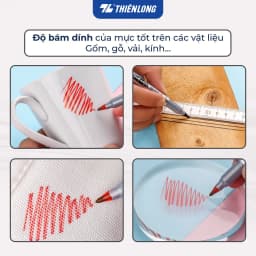 Thumbnail Combo 5/10/20 Bút lông dầu 2 đầu bút Thiên Long PM-04 bám dính tốt trên các vật liệu: Giấy, gỗ,nhựa, thủy tinh, gốm, sứ 4