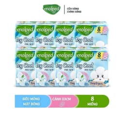 Thumbnail Combo 8 gói Băng vệ sinh Molped thiên nhiên Mát lạnh có cánh (GÓI 8 MIẾNG) 1