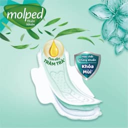 Thumbnail Combo 8 Gói Băng vệ sinh Molped thiên nhiên Kháng khuẩn Siêu mỏng có cánh 23cm (GÓI 8 MIẾNG) 3