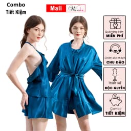 Thumbnail Combo áo choàng ngủ + bộ đùi nữ WANNABE bộ đôi thời trang ngủ cao cấp mà vẫn tiết kiệm KIBSS22 3
