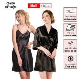 Thumbnail Combo áo khoác ngủ kimono nữ + Váy ngủ lụa WANNABE bộ đôi kết hợp hoàn hảo cho phái đẹp KI010DN612 3