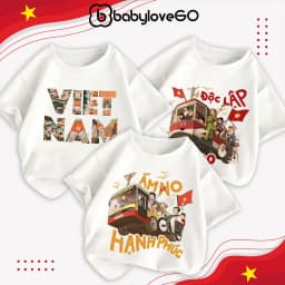 Thumbnail Combo áo thun Việt Nam cho bé BabyloveGO áo phông cho bé mừng lễ 30-4 chất thun cotton co giãn thoáng mát 1