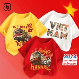 Thumbnail Combo áo thun Việt Nam cho bé BabyloveGO áo phông cho bé mừng lễ 30-4 chất thun cotton co giãn thoáng mát 2