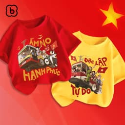 Thumbnail Combo áo thun Việt Nam cho bé BabyloveGO áo phông cho bé mừng lễ 30-4 chất thun cotton co giãn thoáng mát 4