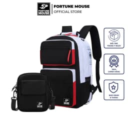 Thumbnail COMBO: Balo laptop dạng hộp đựng laptop 16inch Fortune Mouse B184+ Túi đeo chéo FV1 2