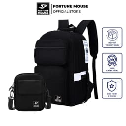 Thumbnail COMBO: Balo laptop dạng hộp đựng laptop 16inch Fortune Mouse B184+ Túi đeo chéo FV1 3