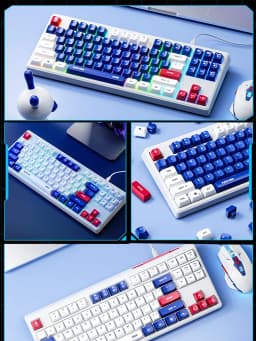 Thumbnail Combo bàn phím chuột gundam SIDOTECH INK9 giả cơ 87 key có dây silent chuột không dây gaming F9 4