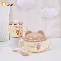 Thumbnail Combo Bát ăn dặm kèm thìa và Cốc ăn dặm giữ nhiệt KidAndMom Misan cao cấp cho bé 3