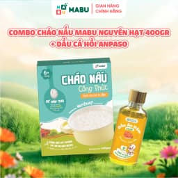 Thumbnail Combo Cháo Nấu Nguyên Hạt Công Thức Mabu và Dầu Cá Hồi Anpaso – Bổ Sung DHA Cho Trí Não & Thị Giác Cho Bé Ăn Dặm Từ 10th 1
