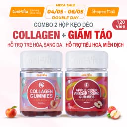 Thumbnail Combo Kẹo Dẻo Collagen Hỗ Trợ Trẻ Hóa Sáng Da & Kẹo Dẻo Giấm Táo Hỗ Trợ Tiêu Hóa CoolVita (60 viên x 3g)/hộp 1