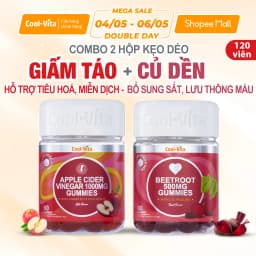 Thumbnail Combo Kẹo Dẻo Giấm Táo Hỗ Trợ Tiêu Hóa & Kẹo Dẻo Củ Dền Hỗ Trợ Bổ Sung Sắt CoolVita (60 viên x 3g)/hộp 1