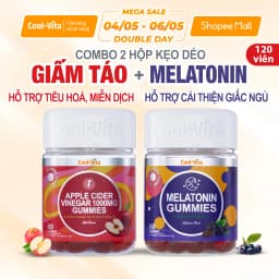 Thumbnail Combo Kẹo Dẻo Giấm Táo & Kẹo Dẻo Melatonin Coolvita Hỗ Trợ Tiêu Hóa - Cải Thiện Giấc Ngủ - 2 Hộp (60 viên x 3g)/hộp 1