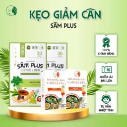 Thumbnail ComBo Kẹo giảm cân Sâm Plus, Combo Sâm Trà Detox x1000, giảm cân, giảm mỡ bụng, đốt chất béo, thải độc tố 1