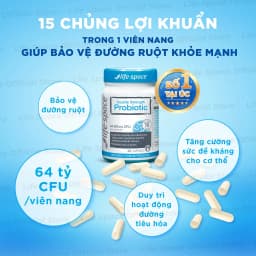 Thumbnail Combo Men vi sinh Life Space Shape B420 60 viên và Double Strength Probiotic 30 viên Prebiotic 4