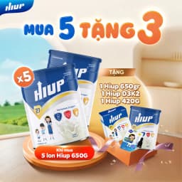 Thumbnail Combo mua 5 hộp Hiup tặng 3(1 hiup 650gr, 1 hiup 420gr, 1 d3k2) tăng chiều cao và tăng cân cho trẻ từ 2 đến 15 t 1
