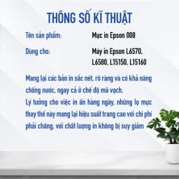 Thumbnail Combo Mực Epson 008 Dùng Cho Máy L6460,L6490,L6570, L6580, L15150, L15160 Màu In Sắc Nét Tích Hợp Khả Năng Chống Nước 3