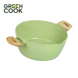 Thumbnail Combo nồi và chảo men đá chống dính PFOA free 20cm miệng rót Green Cook 231-20cm 2