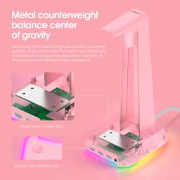 Thumbnail Combo Onikuma Gaming 6 (Tai nghe Không Dây B90 Pink + Chuột CW905 wireless 2.4G Pink + Giá Đỡ ST-2 Pink) 2