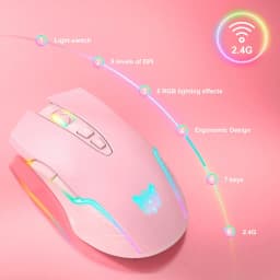 Thumbnail Combo Onikuma Gaming 6 (Tai nghe Không Dây B90 Pink + Chuột CW905 wireless 2.4G Pink + Giá Đỡ ST-2 Pink) 4