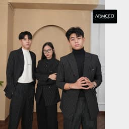 Thumbnail COMBO quần áo blazer kẻ sọc quần suông kẻ sọc ARMCEO dáng suông rộng hack dáng che khuyết điểm siêu tốt -SB02 4