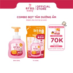 Thumbnail Combo sữa tắm dưỡng ẩm Arau Baby bình 450ml + túi 400ml 1