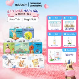 Thumbnail Combo Tã/Bỉm Dán/Quần NABIZAM Êm Mỏng Vượt Trội Chống Tràn Tối Đa Cho Bé Từ 3kg Đến 25kg 20-50 Miếng/Bịch 1