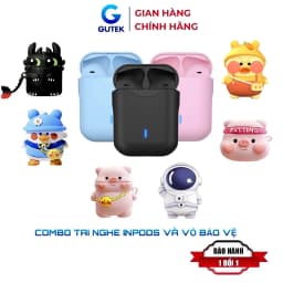 Thumbnail Combo tai nghe bluetooth không dây Gutek inpods i12 pro tws 5.0 cảm ứng kèm case vỏ bảo vệ bao đựng 1