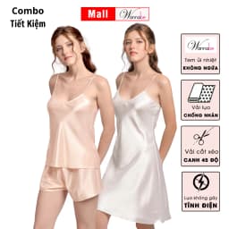 Thumbnail Combo váy ngủ + bộ đùi nữ lụa mềm mịn WANNABE sự kết hợp hoàn hảo vừa tiết kiệm cho phái đẹp DNBS612 1