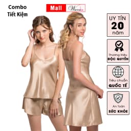 Thumbnail Combo váy ngủ + bộ đùi nữ lụa mềm mịn WANNABE sự kết hợp hoàn hảo vừa tiết kiệm cho phái đẹp DNBS612 4