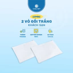 Thumbnail Combo vỏ gối trắng CHU MY, 100% cotton, nhiều kích thước lựa chọn 1