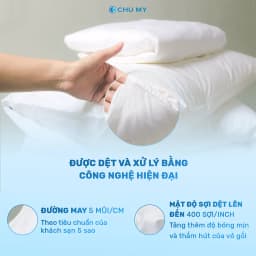 Thumbnail Combo vỏ gối trắng CHU MY, 100% cotton, nhiều kích thước lựa chọn 2