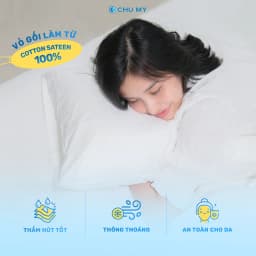 Thumbnail Combo vỏ gối trắng CHU MY, 100% cotton, nhiều kích thước lựa chọn 3