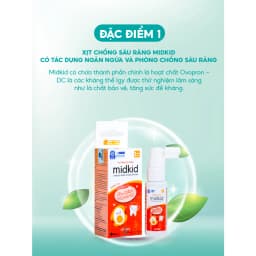 Thumbnail Combo Xịt chống sâu răng MIDKID vị táo 20ml + Bọt tập đánh răng Midkid vị Dâu 60ml cho bé từ 1 tuổi 3