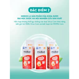 Thumbnail Combo Xịt chống sâu răng MIDKID vị táo 20ml + Bọt tập đánh răng Midkid vị Dâu 60ml cho bé từ 1 tuổi 4