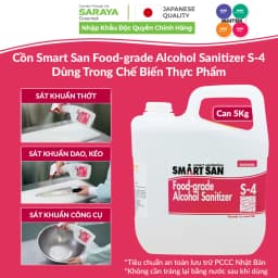 Thumbnail Cồn Smart San Food-grade Alcohol Sanitizer S-4 Dùng Trong Chế Biến Thực Phẩm - Can 5Kg 1